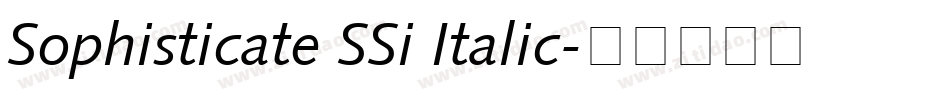 Sophisticate SSi Italic字体转换
